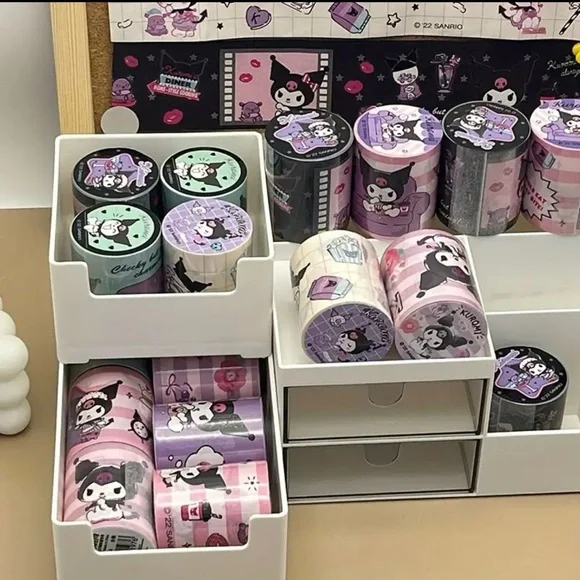 Sanrio Kuromi Sparkle Washi Tape 2 Roll Pack - Picture 5 of 7